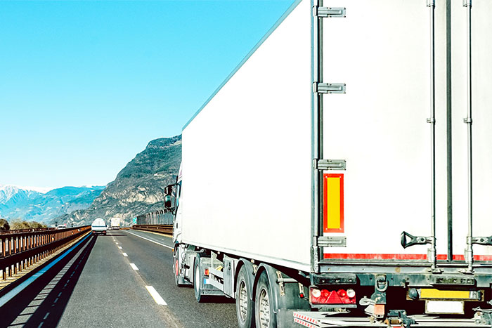 a truck on the road